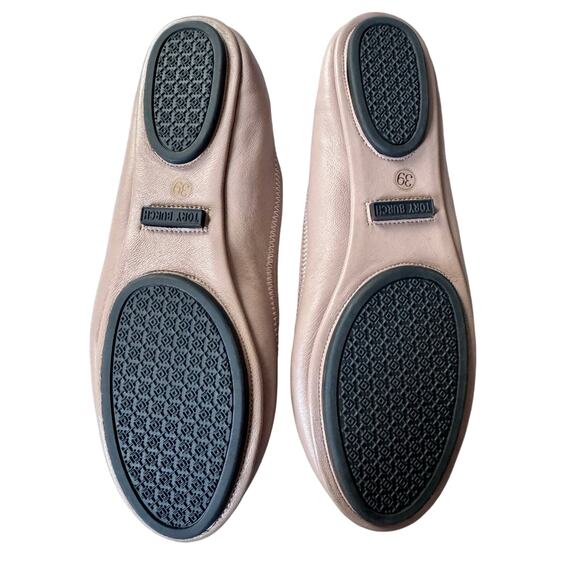 Tory Burch Leather Minnie Ballet Flats Pale Mauve Color Size 39 US 8 - Picture 3 of 5
